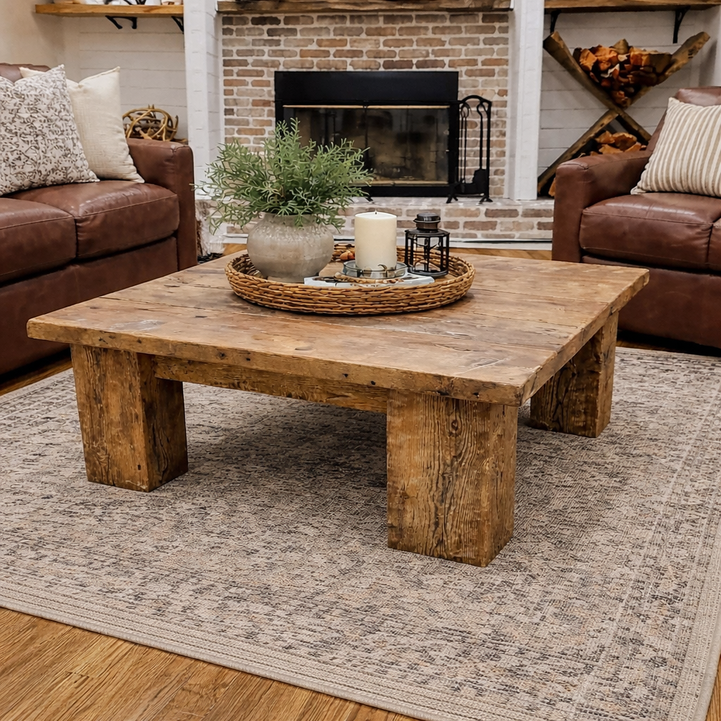 Reclaimed Timber Coffee Table — Square | W² Wood Co.