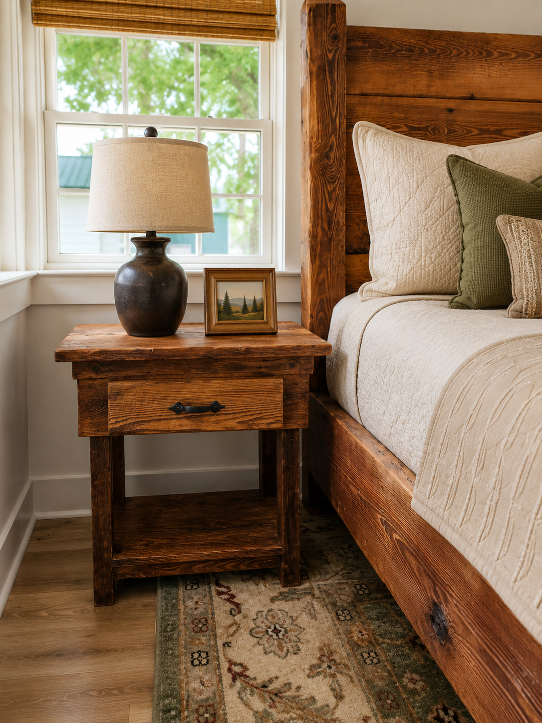 Reclaimed Timber Nightstand with Drawer | W² Wood Co.