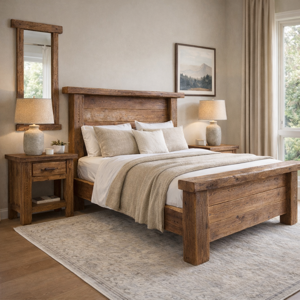 Reclaimed Timber Bed – Beam Frame | W² Wood Co.